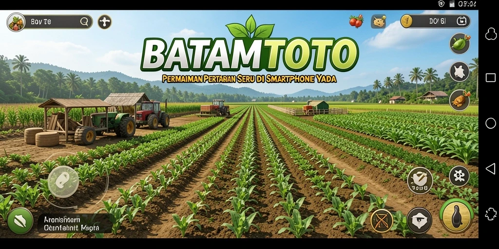 Tangkapan layar gameplay BATAMTOTO menampilkan aktivitas bertani yang seru.