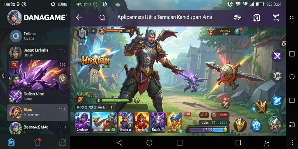Tampilan utama DANAGAME dengan fitur-fitur utilitas yang menarik.