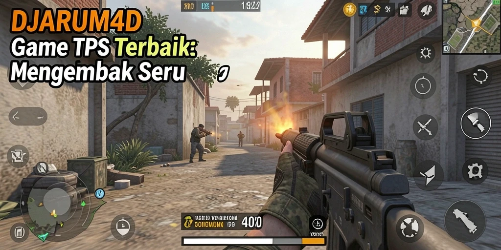 Screenshot utama DJARUM4D menunjukkan aksi gameplay tembak-menembak yang intens.