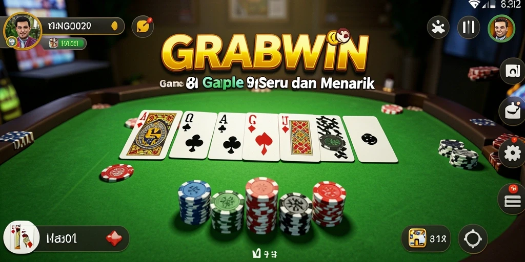 Screenshot gameplay Gaple di GRABWIN yang penuh keseruan.