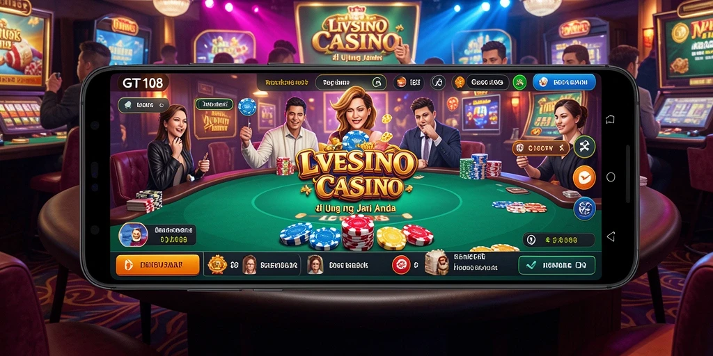 Tampilan gameplay Live Casino yang mendebarkan dari GT108.