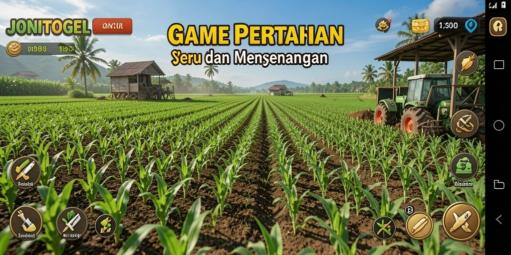 Tampilan screenshot JONITOGEL menunjukkan aktivitas bertani yang seru dan menyenangkan.