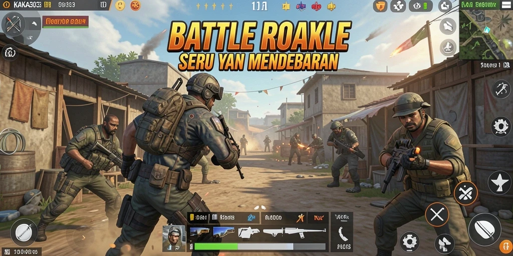 Tangkapan layar KAKA303 menampilkan aksi mendebarkan dalam pertempuran Battle Royale.