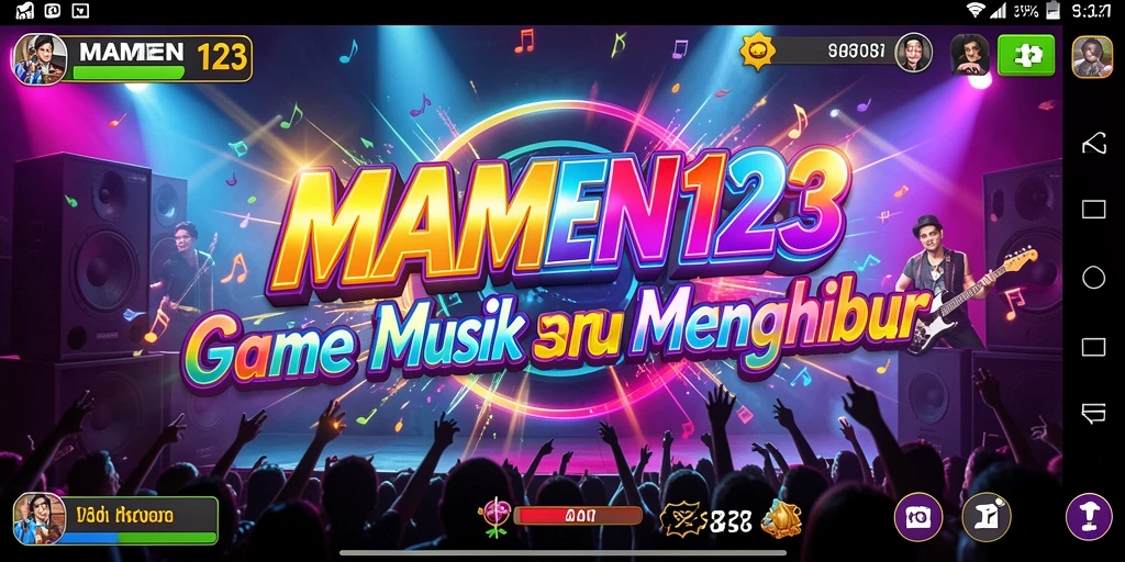 Tampilan menarik saat gameplay MAMEN123 dengan lagu-lagu seru.