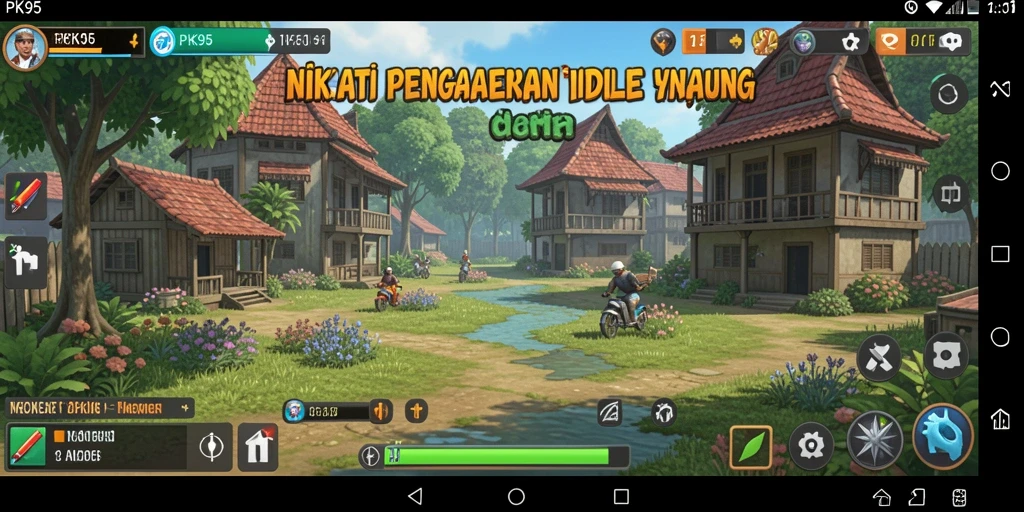Screenshot gameplay PK95 yang menunjukkan karakter sedang bekerja.