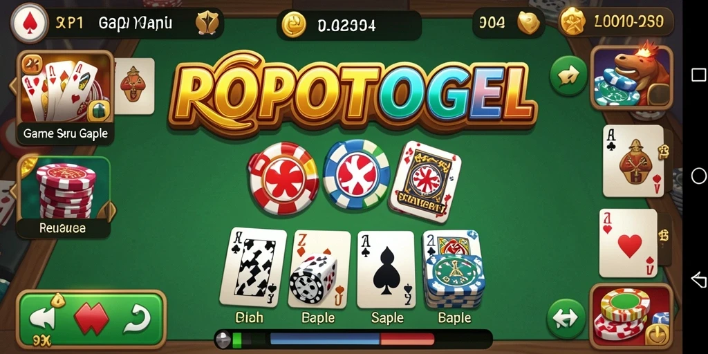 Tampilan gameplay seru dalam aplikasi Gaple POPOTOGEL.