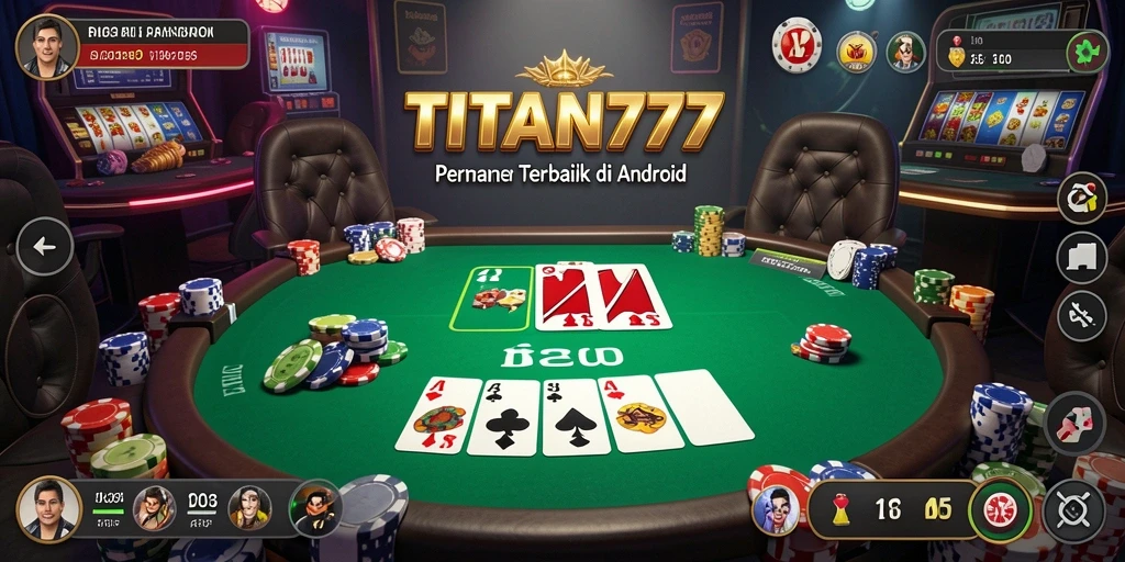 Tampilan gameplay seru saat bermain Poker di TITAN777.