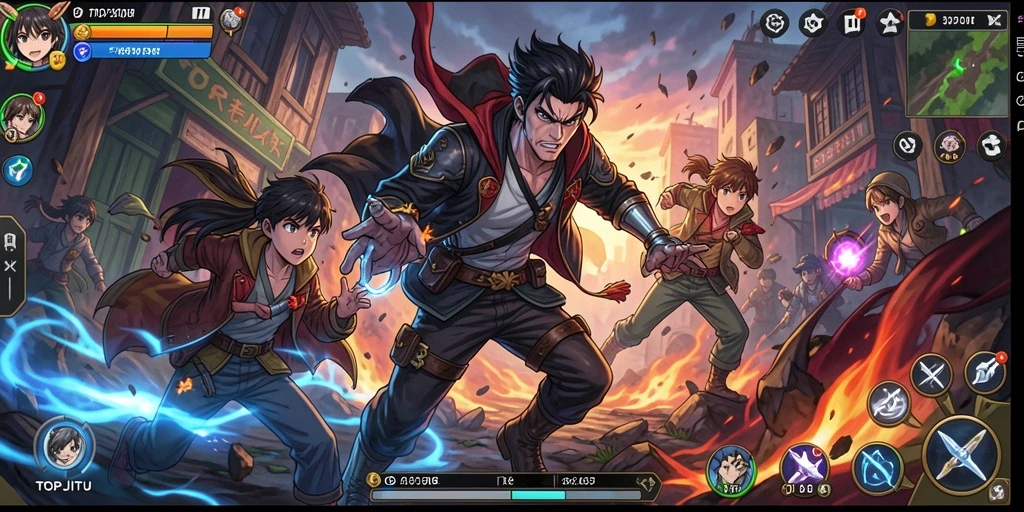 Tangkapan layar menampilkan karakter anime dalam aksi seru.