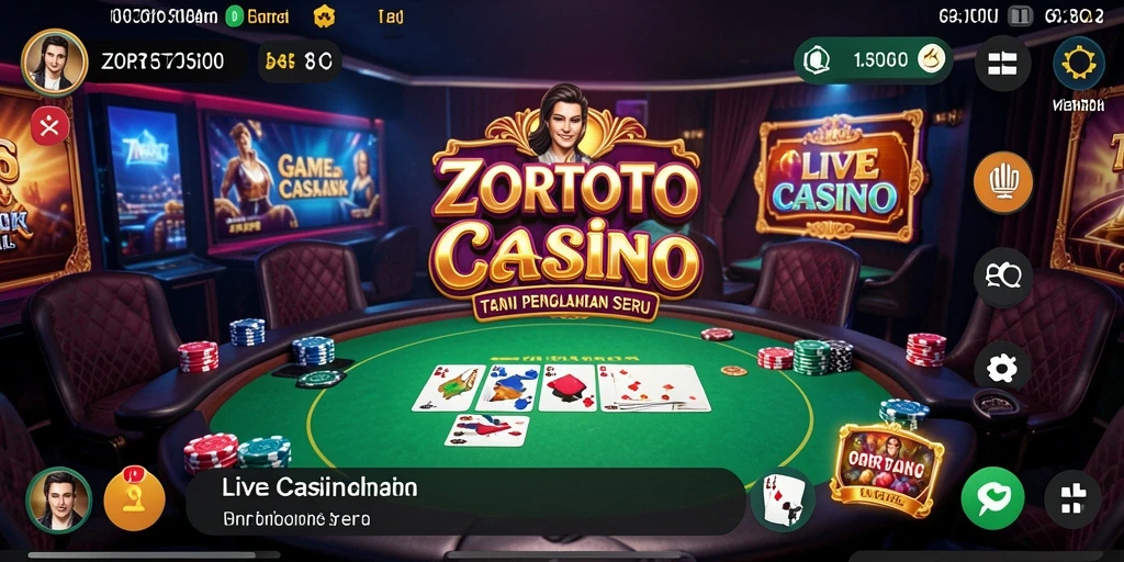Tampilan gameplay <strong>ZORTOTO</strong> yang mengesankan dengan dealer langsung.